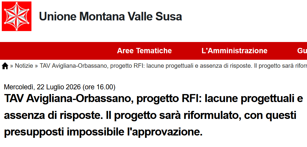 Avigliana-Orbassano, l’Unione Montana boccia il progetto RFI per le troppe lacune. E Mauceri muto