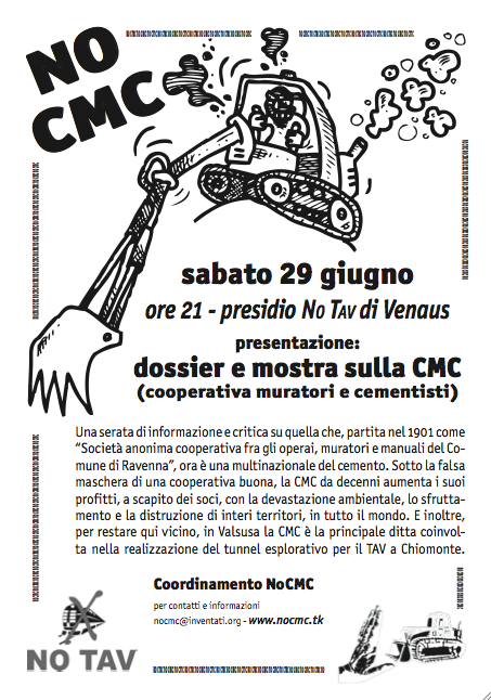 29/6 h.21 VENAUS: presentazione: dossier e mostra sulla CMC