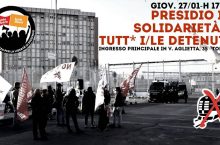 27/01 Ore 17.30 – Presidio In Solidarietà Alle/Ai Detenute/I Del Carcere Di Torino