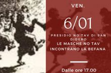 06/01 ore 17,00 presidio No Tav di San Didero: le masche incontrano la Befana!