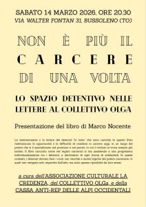Non c’è più il carcere di una volta – Sabato 14 marzo 20.30