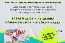 Sabato 11 aprile e domenica 19 aprile: passeggiate informative sul progetto Tav Avigliana–Rivoli–Rivalta–Orbassano