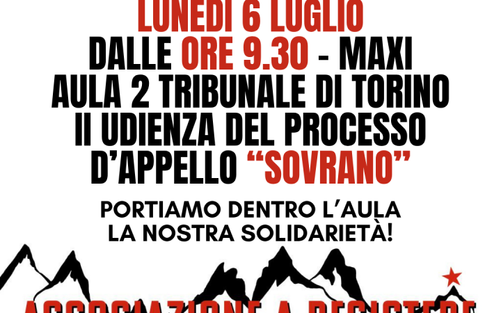 OPERAZIONE SOVRANO: ricominciano le udienze